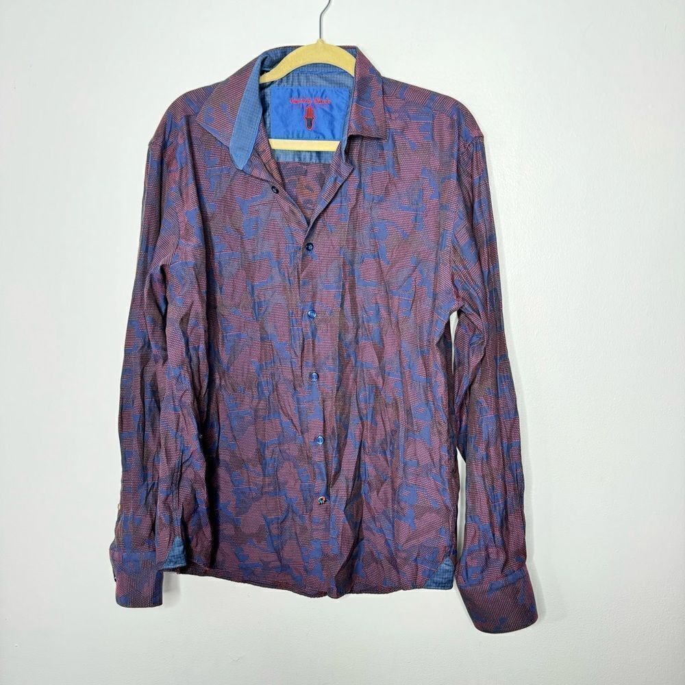 visconti black button down shirt size large